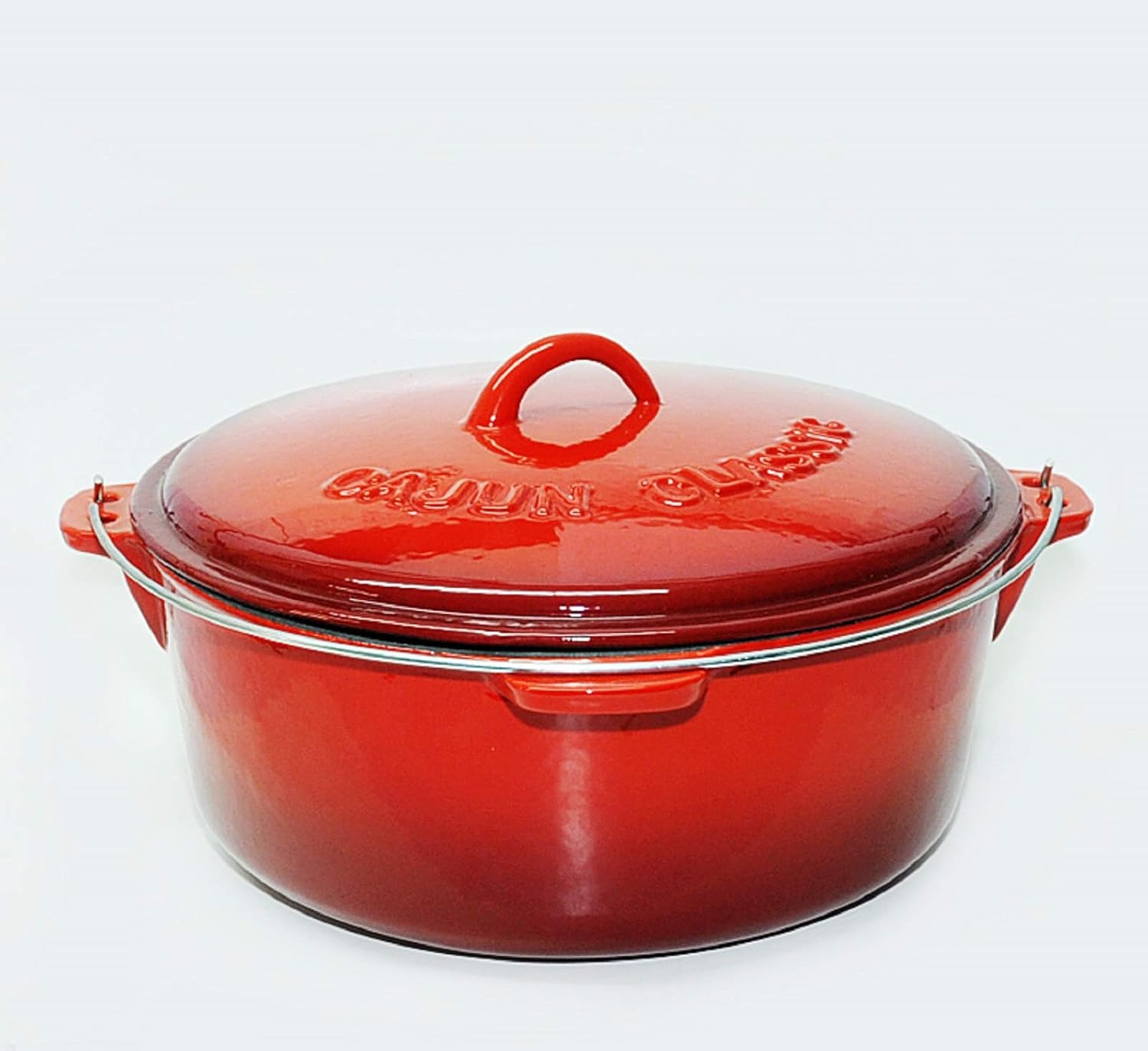 12 Qt Red Enamel Cast Iron Dutch Oven