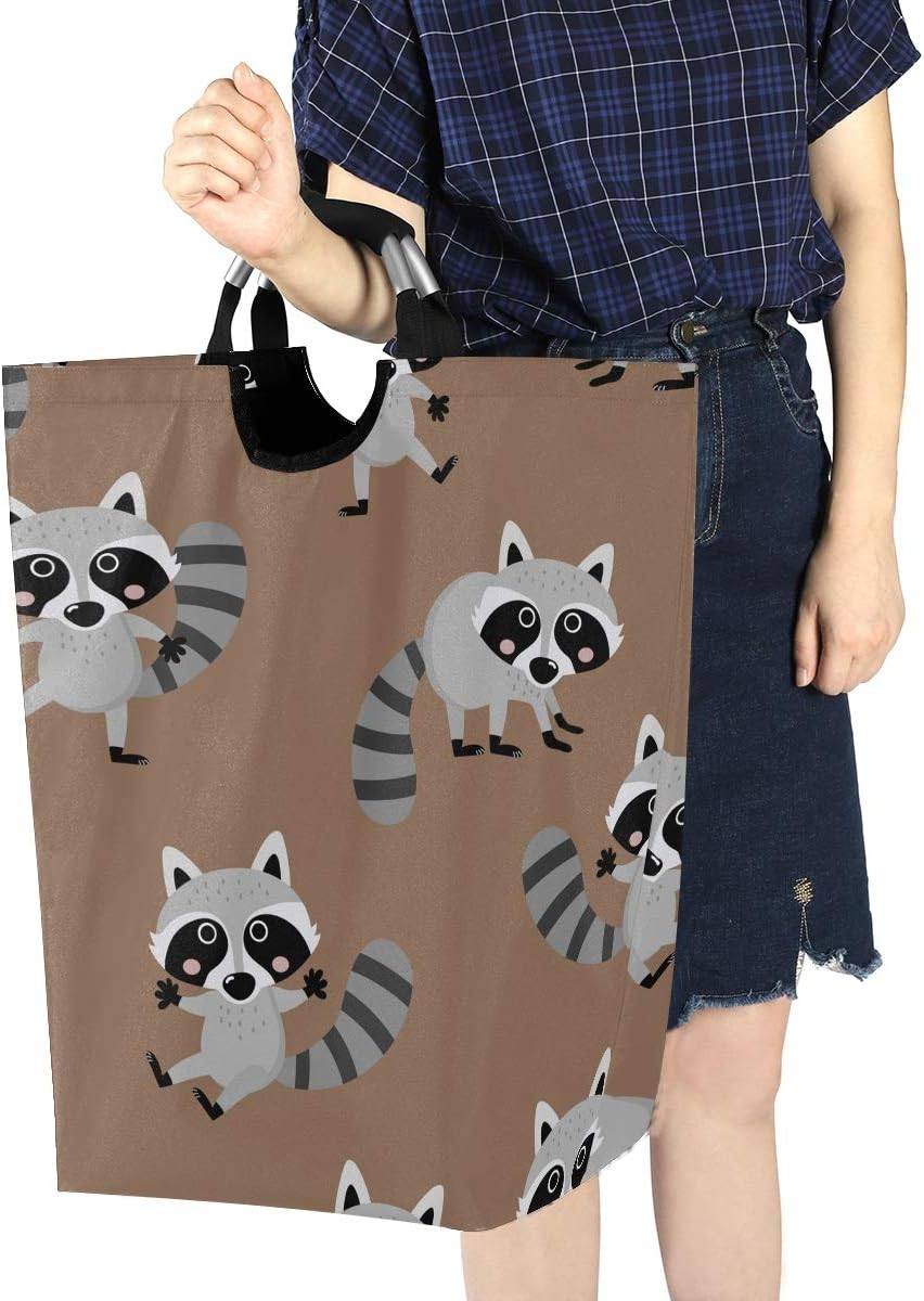 MOYYO Foldable Raccoon Laundry Basket with Handles