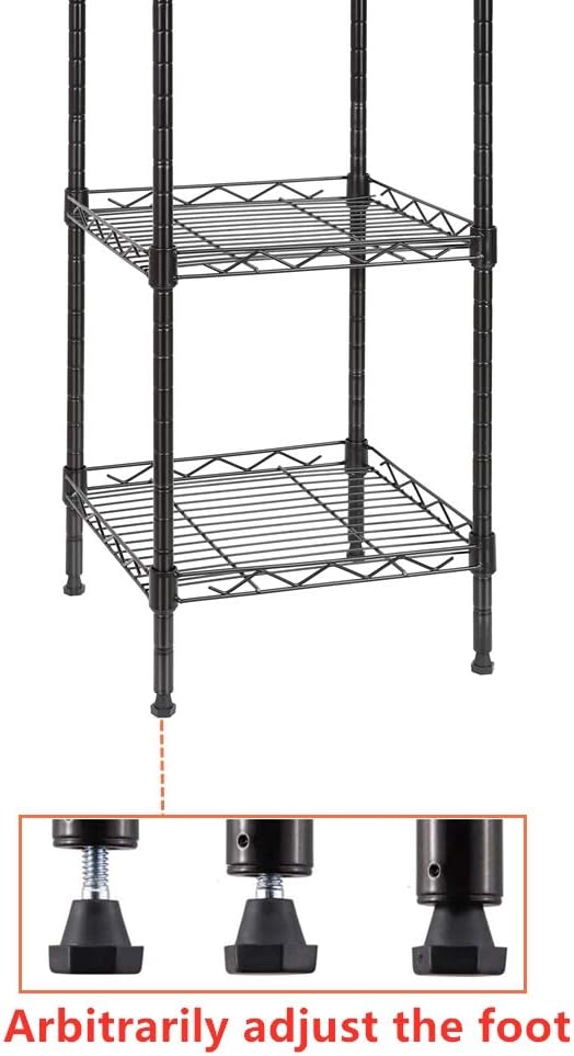 GIOTORENT 5 Tier Metal Standing Shelf Unit Black