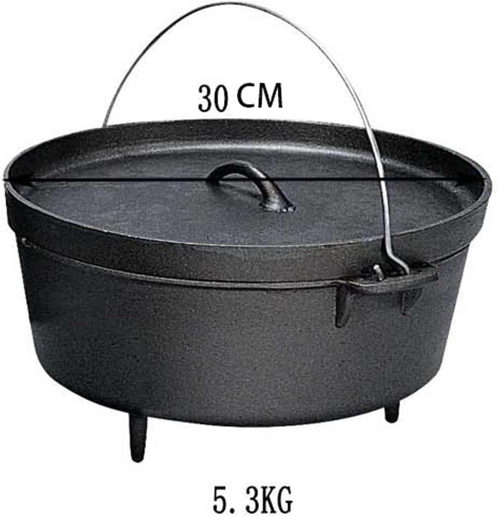 Cast Iron Stock Pot with Flat Bottom for Cooking and Steaming