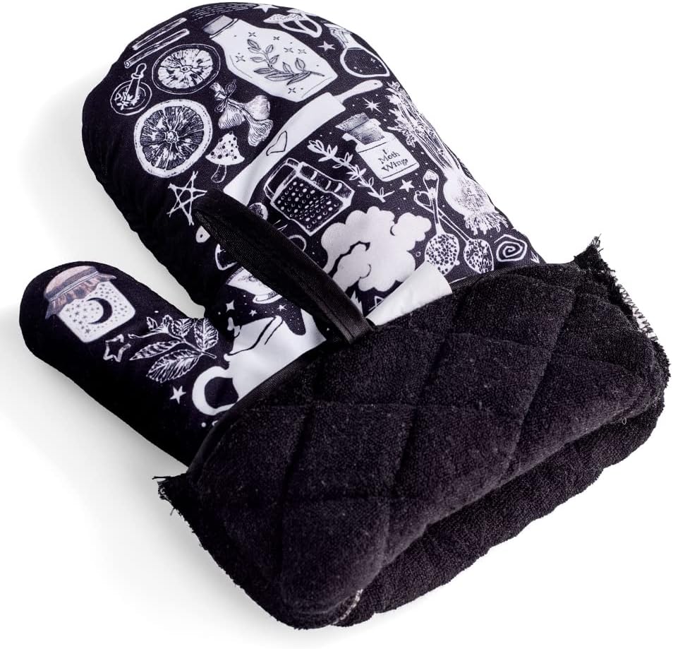 Halloween Oven Mitt Set Witchy Decor Triple Insulated Waterproof Safe
