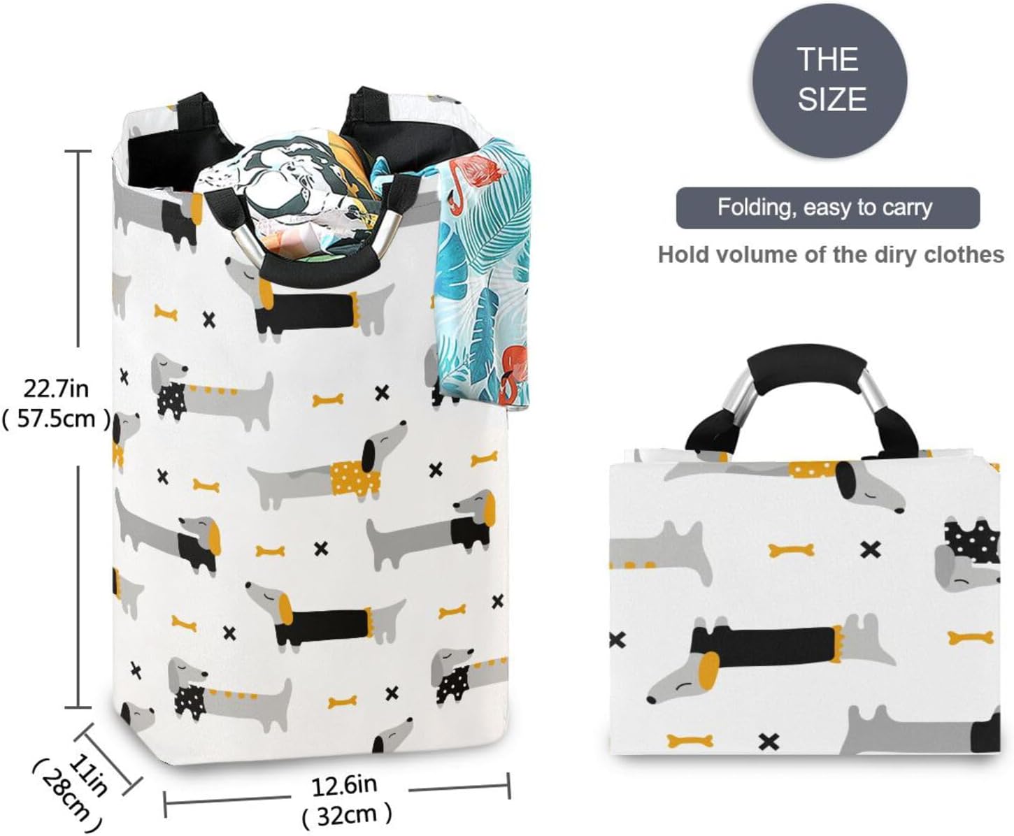 Kigai Collapsible Laundry Basket Durable Waterproof