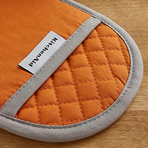 HEAT RESISTANT KitchenAid Asteroid 2-Pack Pot Holders Honey Orange 65x10