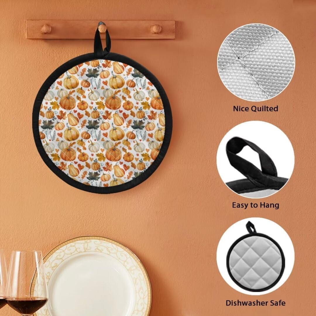 Kuiaobaty Pumpkin Potholders with Pockets Halloween Hot Pads