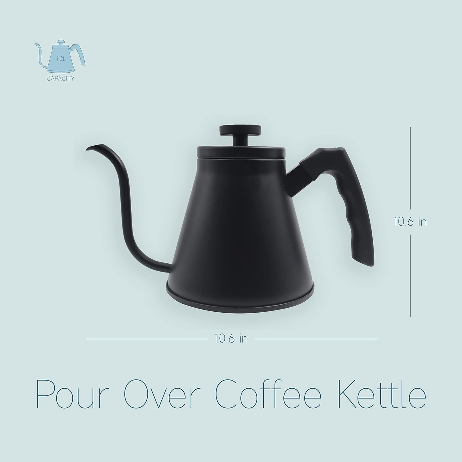 Sturdy Black Stainless Steel Gooseneck Coffee Kettle
