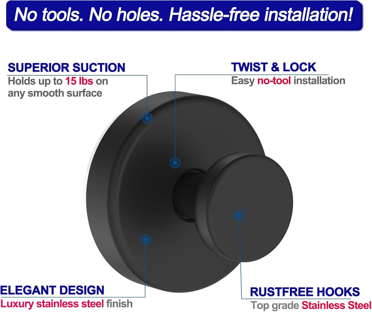 suction cup hooks for bathroom window glass Bowntik 2-packs