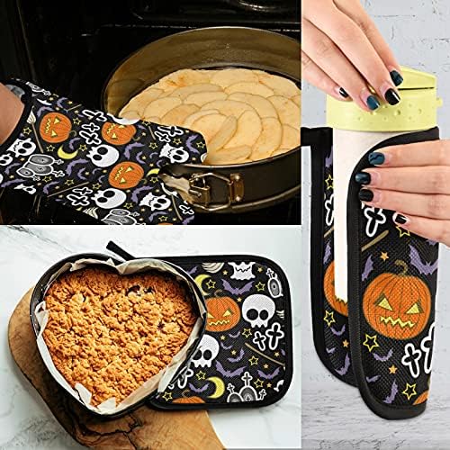 Aflyko Halloween Oven Mitt Set Heat-Resistant Stylish