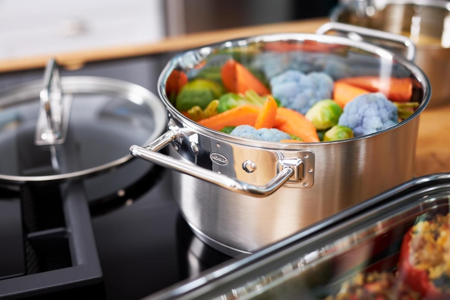 RSLE Expertiso Casserole Pot 1810 Stainless Steel Dishwasher Safe Universal Cooking Pot
