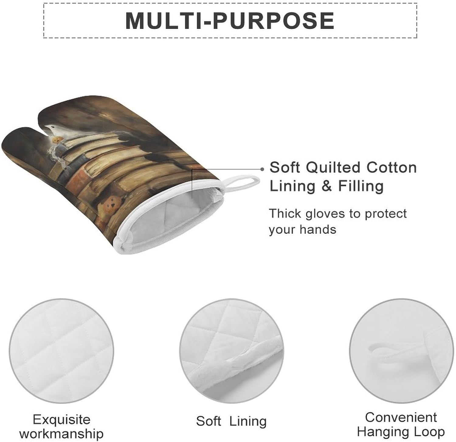 Halloween Rustic Book Oven Mitts 2 Pcs
