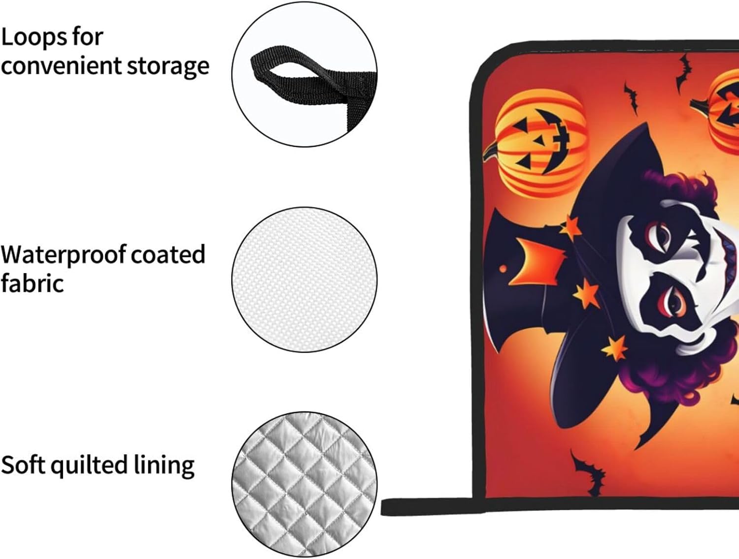 Happy Halloween 2-Piece Heat-Resistant Pot Holder Set Non-Slip Kitchen Pric