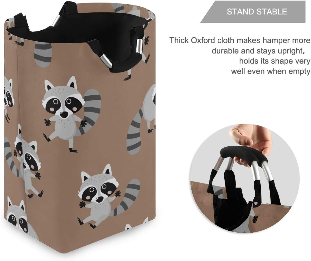 MOYYO Foldable Raccoon Laundry Basket with Handles