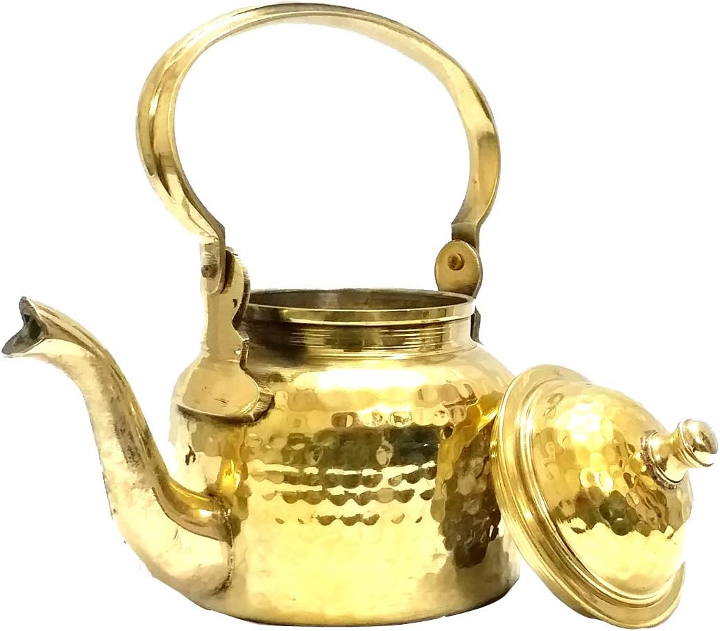Ekam Art Handmade Brass Tea Kettle 20 Ounce