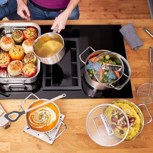 Rsle Expertiso 63 in Stainless Steel Saucepan with Glass Lid