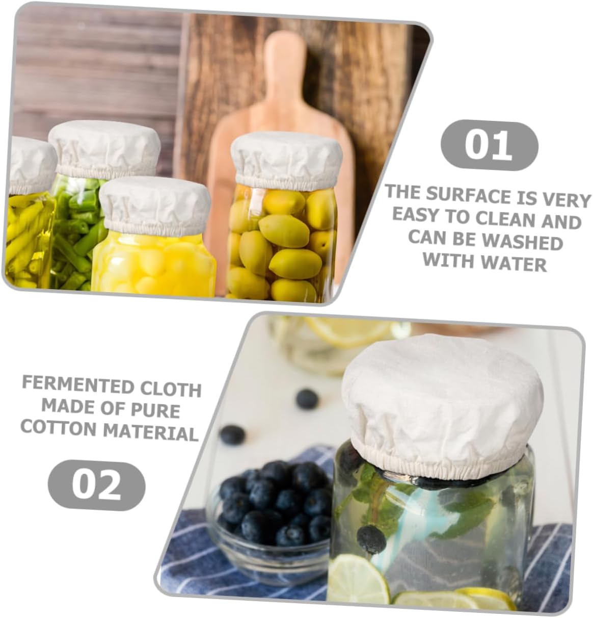 4pcs Cotton Jar Lid Covers for Storage and Canning