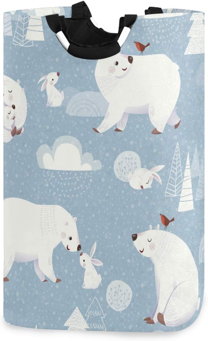 Huggable Winter Bear Folding Laundry Hamper