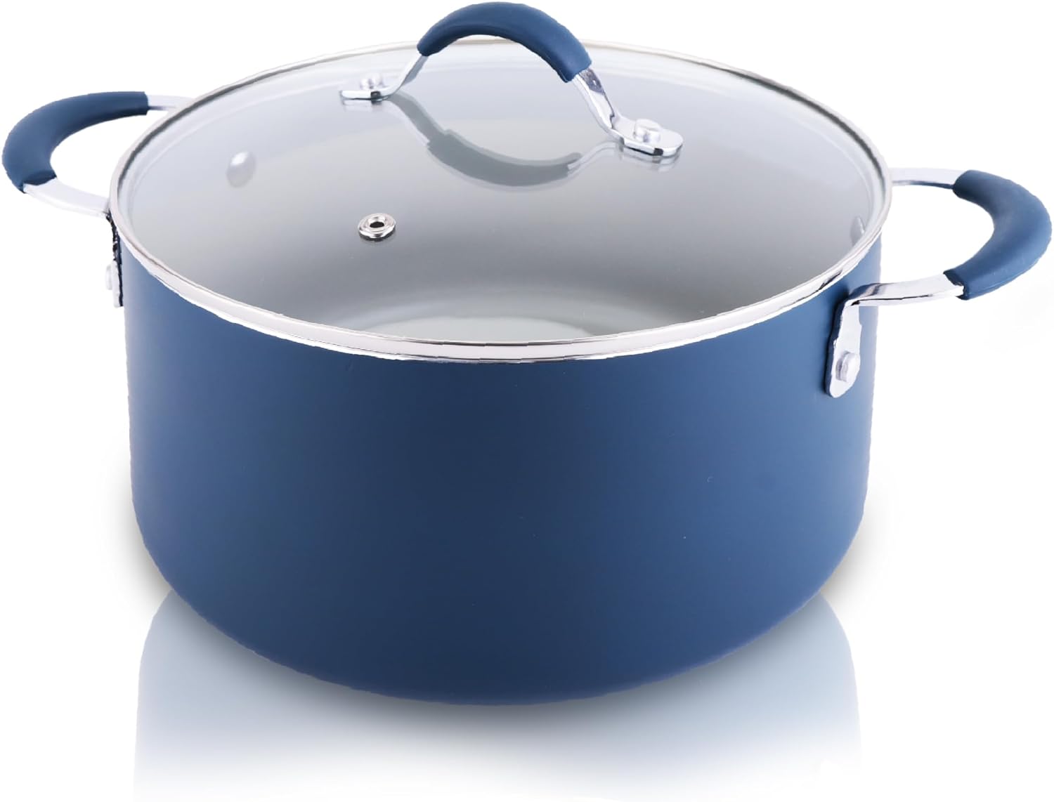 NutriChef Dutch Oven Pot with Tempered Glass Lid - 5 Quart Non-Stick