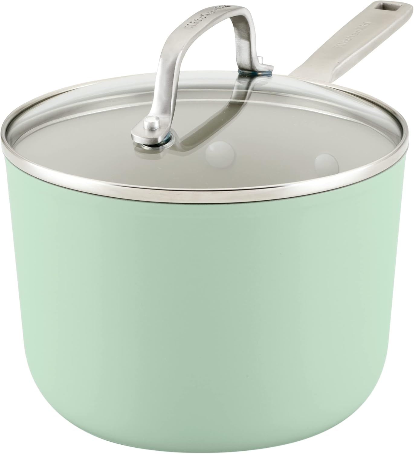 KitchenAid Hard Anodized Ceramic Nonstick 3 Quart Sauce Pan with Lid Pistachio