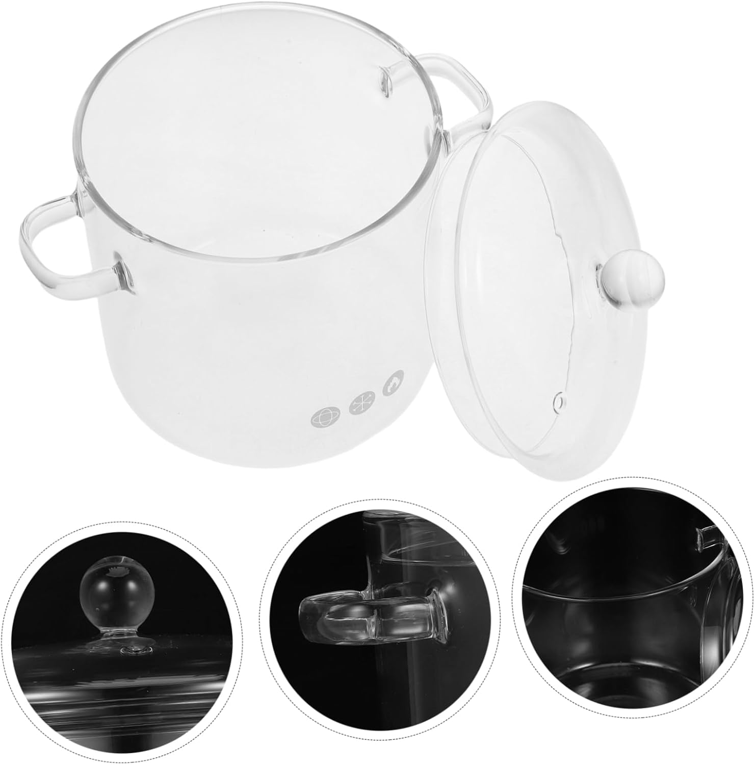 OFFSCH Clear Glass Cooking Pot with Lid Heat Resistant for Stove Top