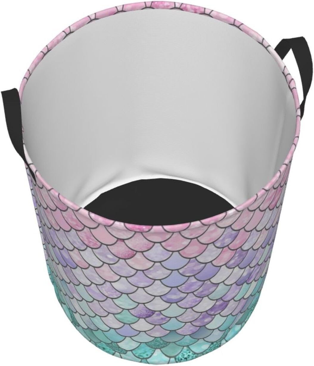 Mermaid Fish Scales Collapsible Laundry Hamper