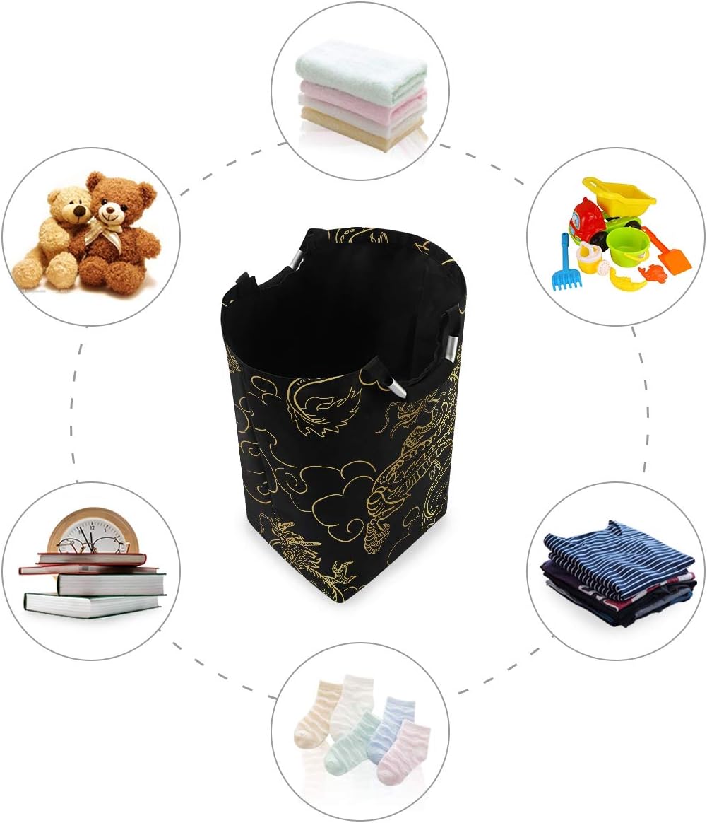 MOYYO Golden Dragon Collapsible Laundry Basket