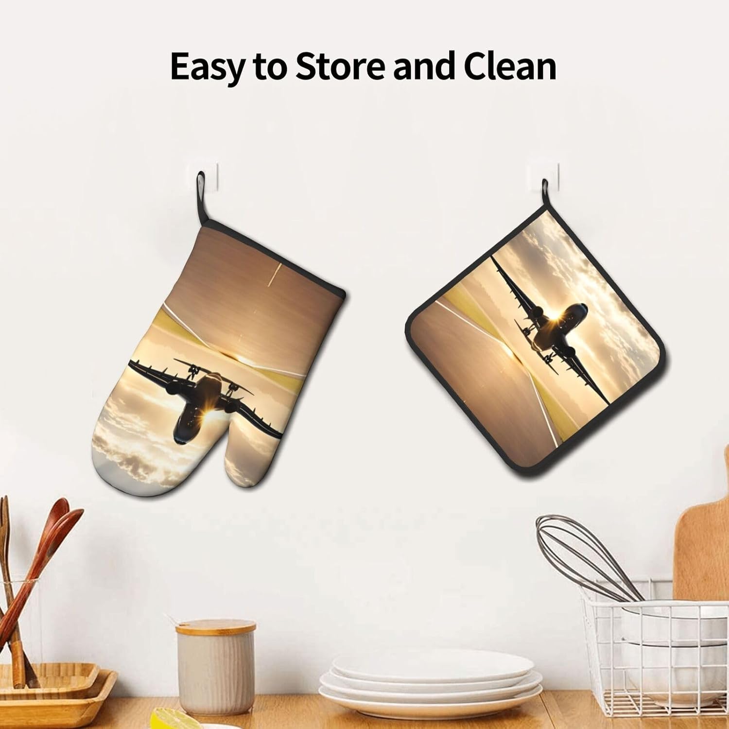 Oven Mitts Pot Holders - Durable Heat-Resistant Pairs