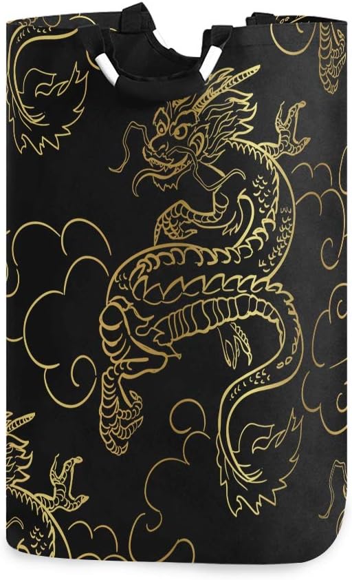 MOYYO Golden Dragon Collapsible Laundry Basket