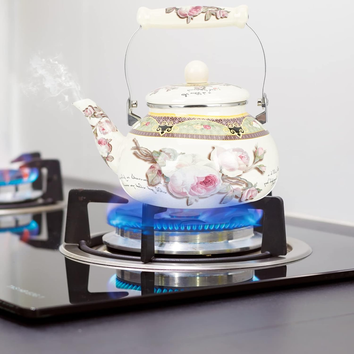 Luxshiny 25L Enamel Tea Pot for Stovetop