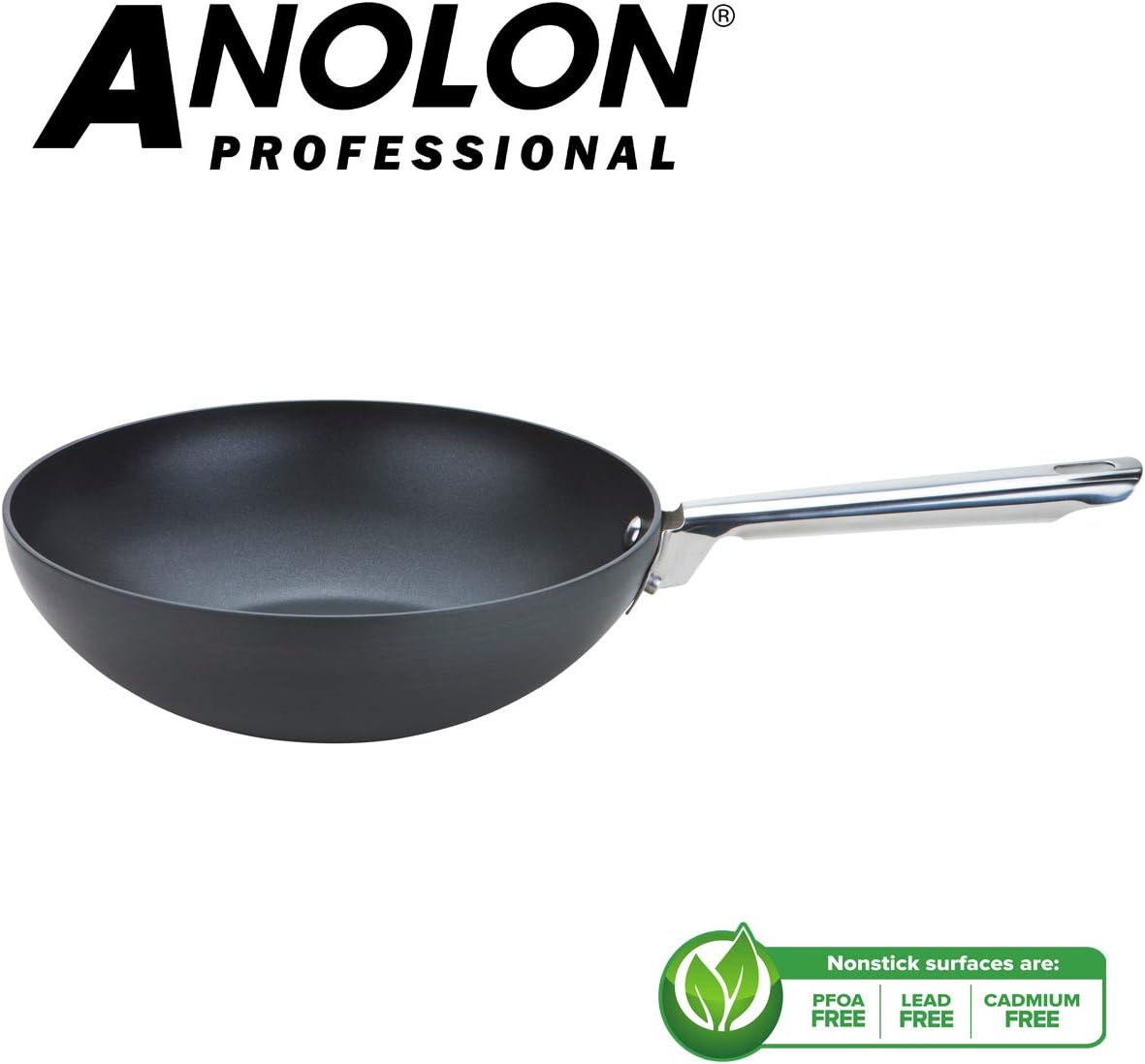 Anolon Professional Hard Anodised 26cm Stir Fry Pan Black