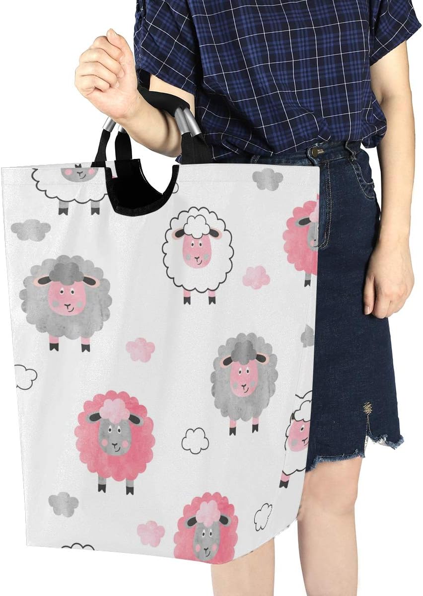 Watercolor Sheep Collapsible Laundry Basket