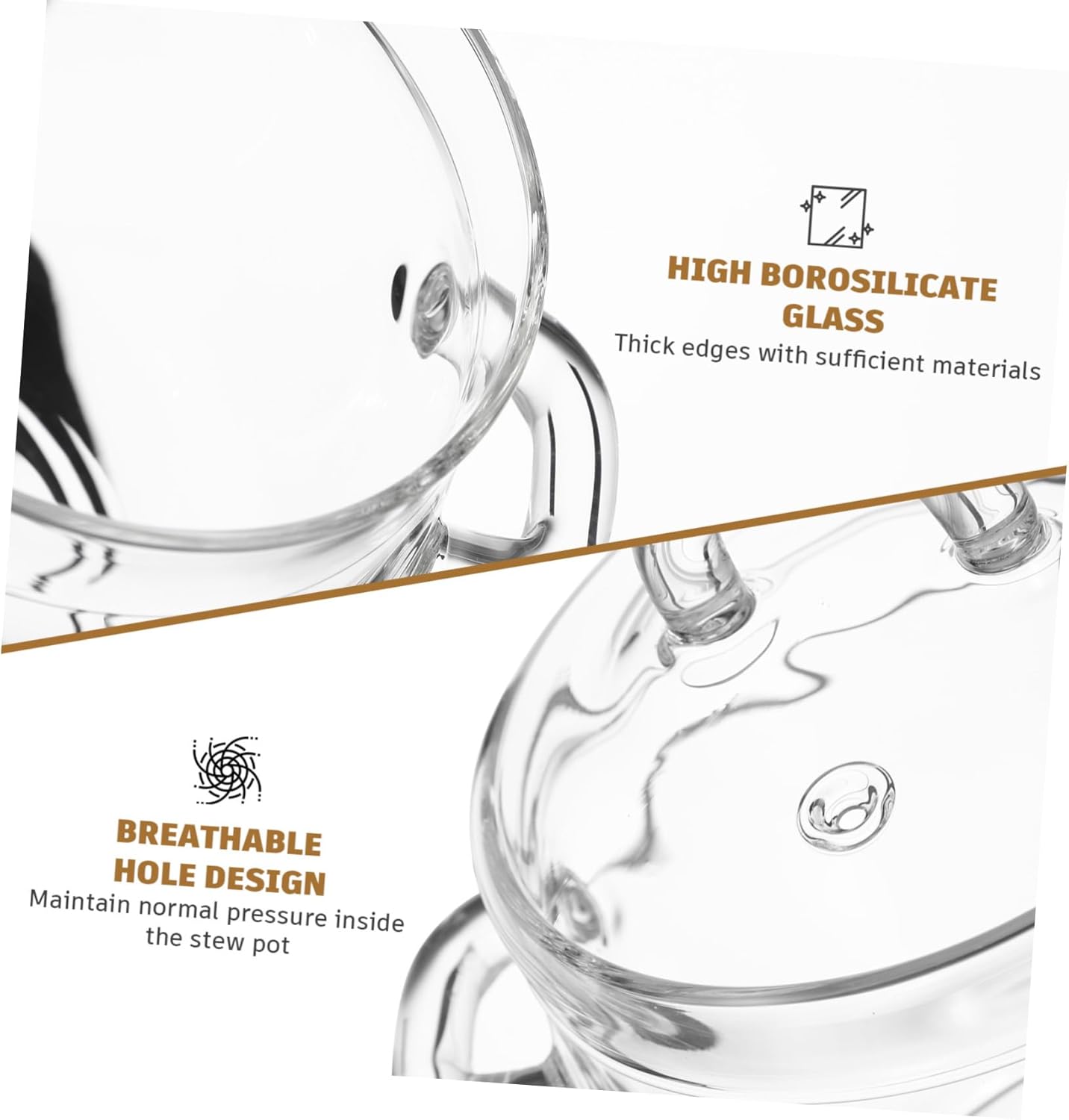 bidsell700ml glass saucepan with lid high-quality- for pasta and other dishes