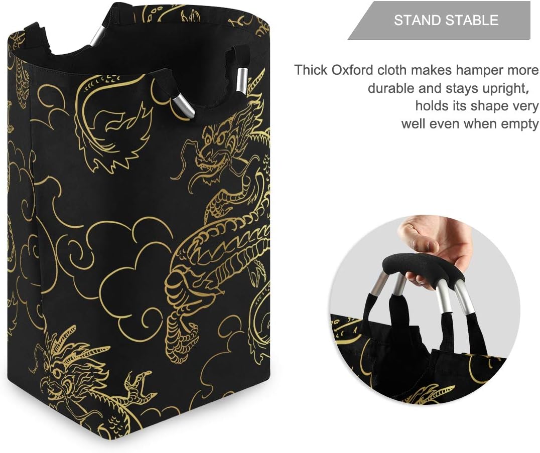 MOYYO Golden Dragon Collapsible Laundry Basket