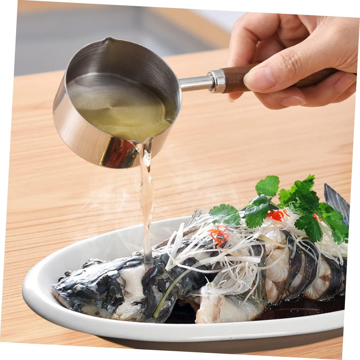 VINTORKY Stainless Steel Saucepan with Handle Ergonomic Design for Kitchen Use