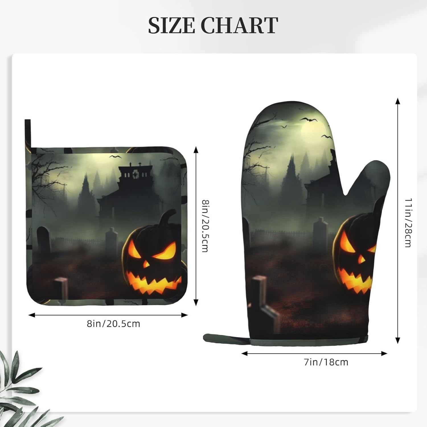 Halloween Horror Oven Mitts and Pot Holders Set of 2