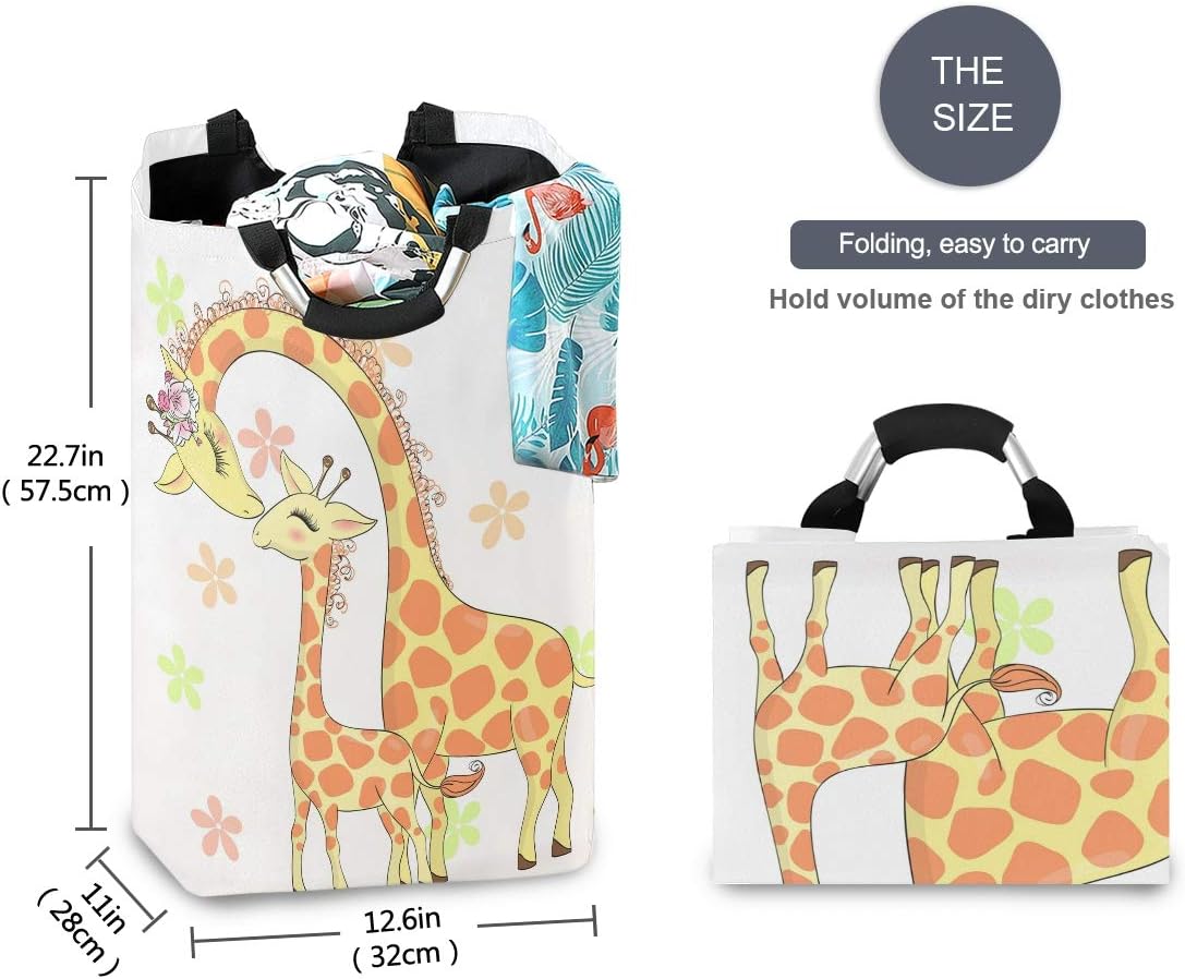 MOYYO Cute Giraffe Personlaity Foldable Laundry Basket for Home Kitchen