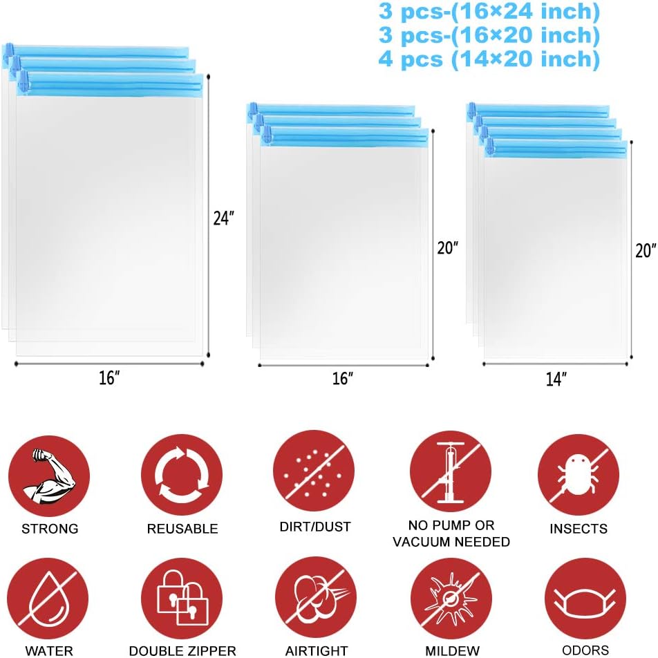 10-Piece Vacuum Storage Travel Bag Ease