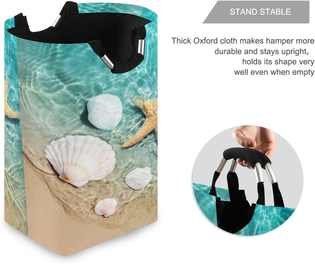 Exnundod Starfish Summer Beach Laundry Hamper