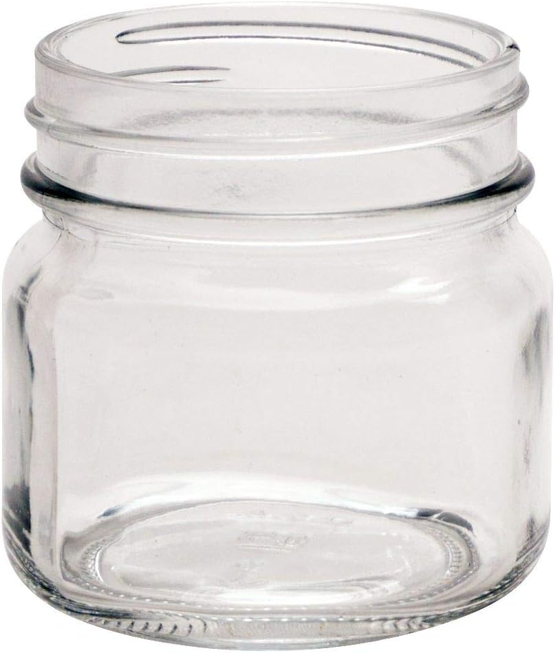 8 Ounce Glass Mason Jar - Set of 12 with Silver lids