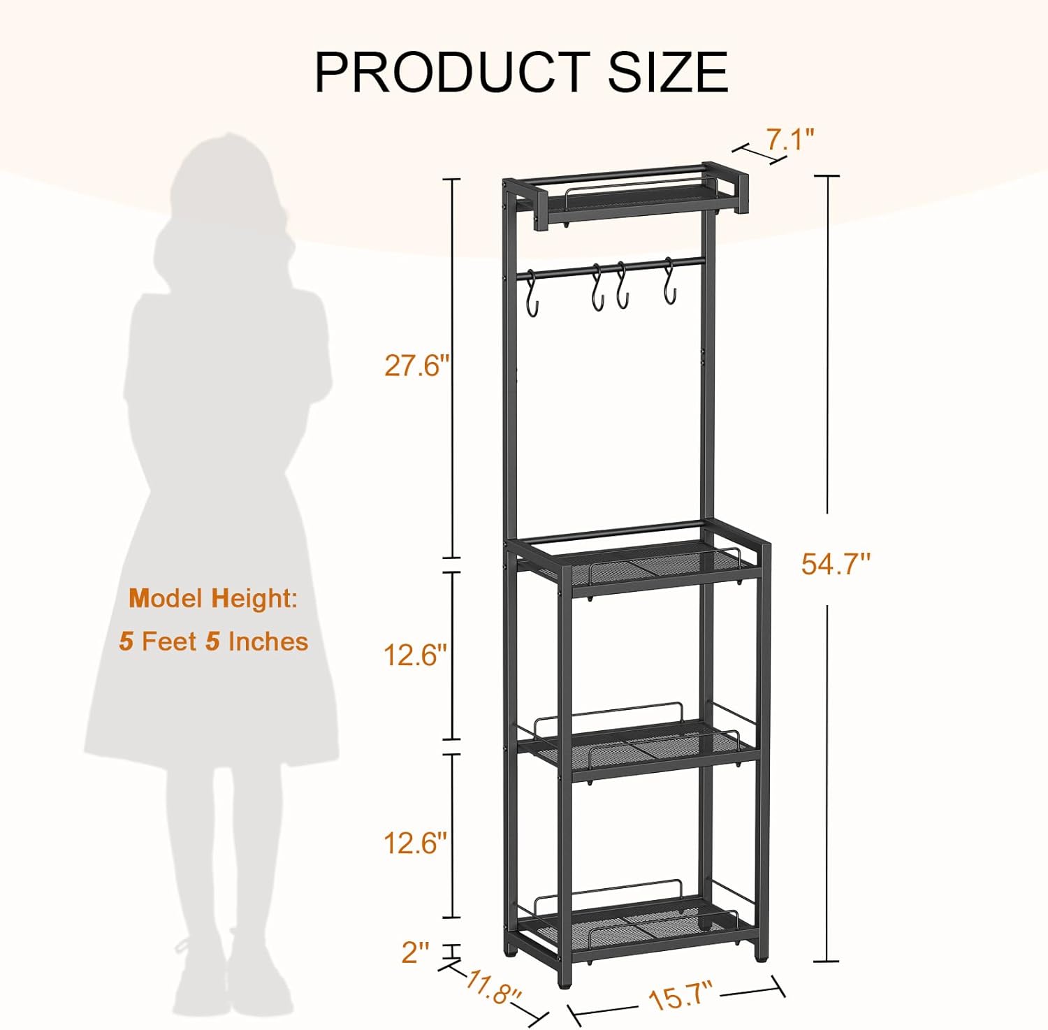 4-Tier Storage Rack Simple Practical Bathroom Organizer
