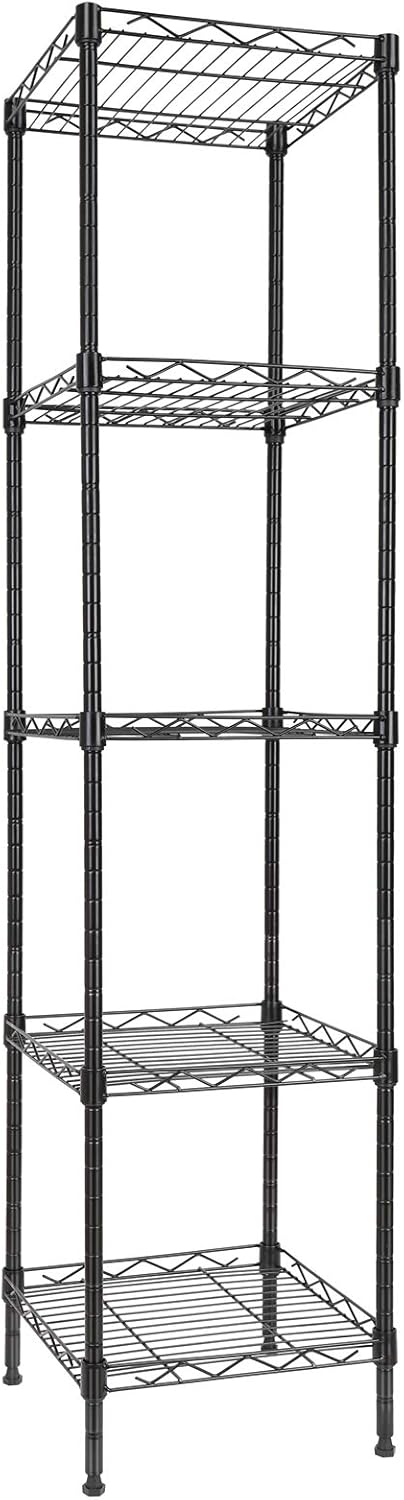GIOTORENT 5 Tier Metal Standing Shelf Unit Black