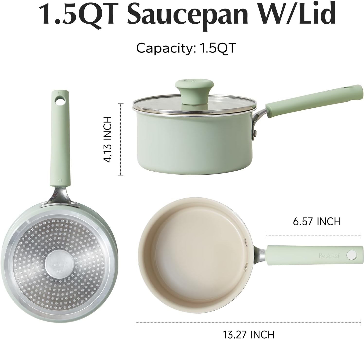Redchef Ceramic Nonstick Saucepan with Lid