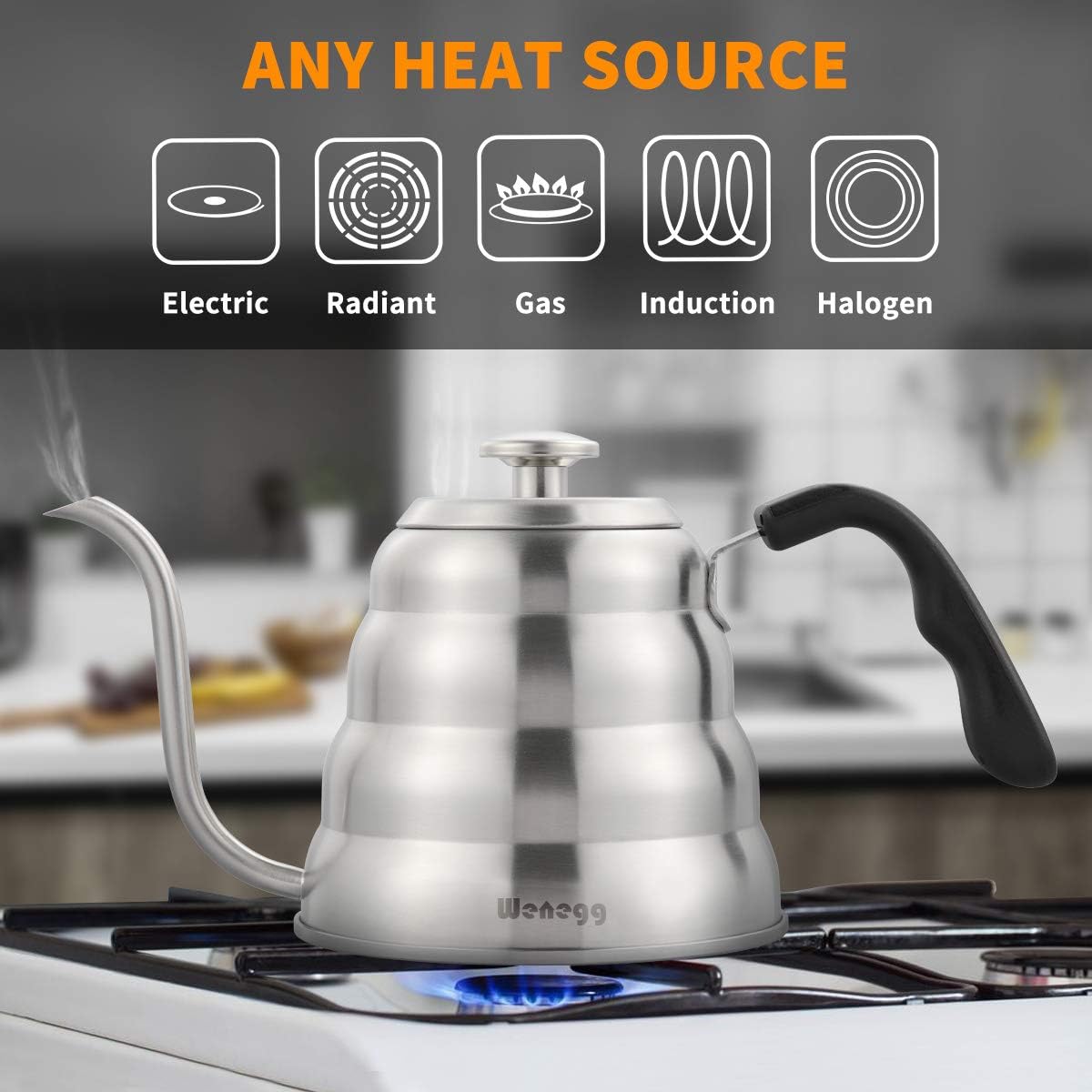 Precision Coffee Kettle with Thermometer for 40 fl oz