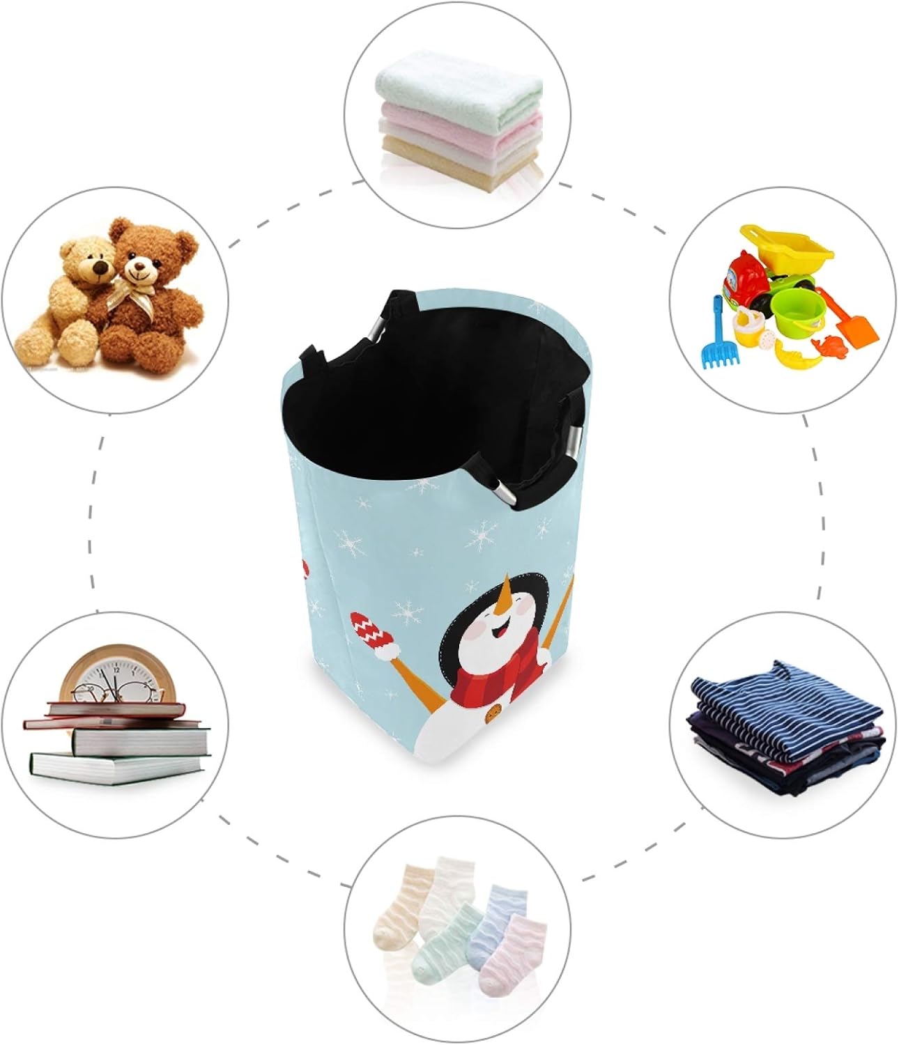 SUSIYO Snowman Enjoying Laundry Basket