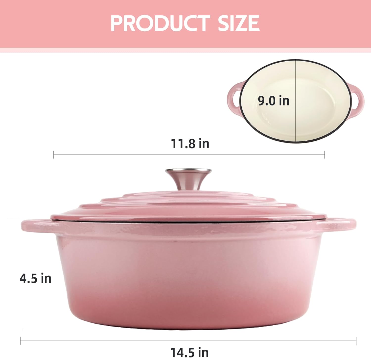 55 Quart Enameled Cast Iron Dutch Oven with Lid