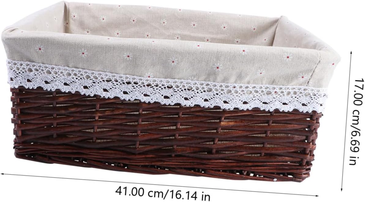 Wicker and Fabric Storage Basket
