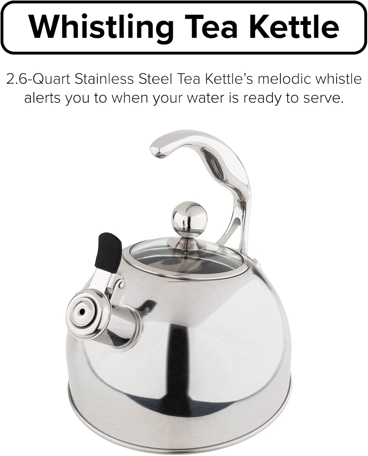 Viking Culinary 3-Ply Stainless Steel Whistling Tea Kettle
