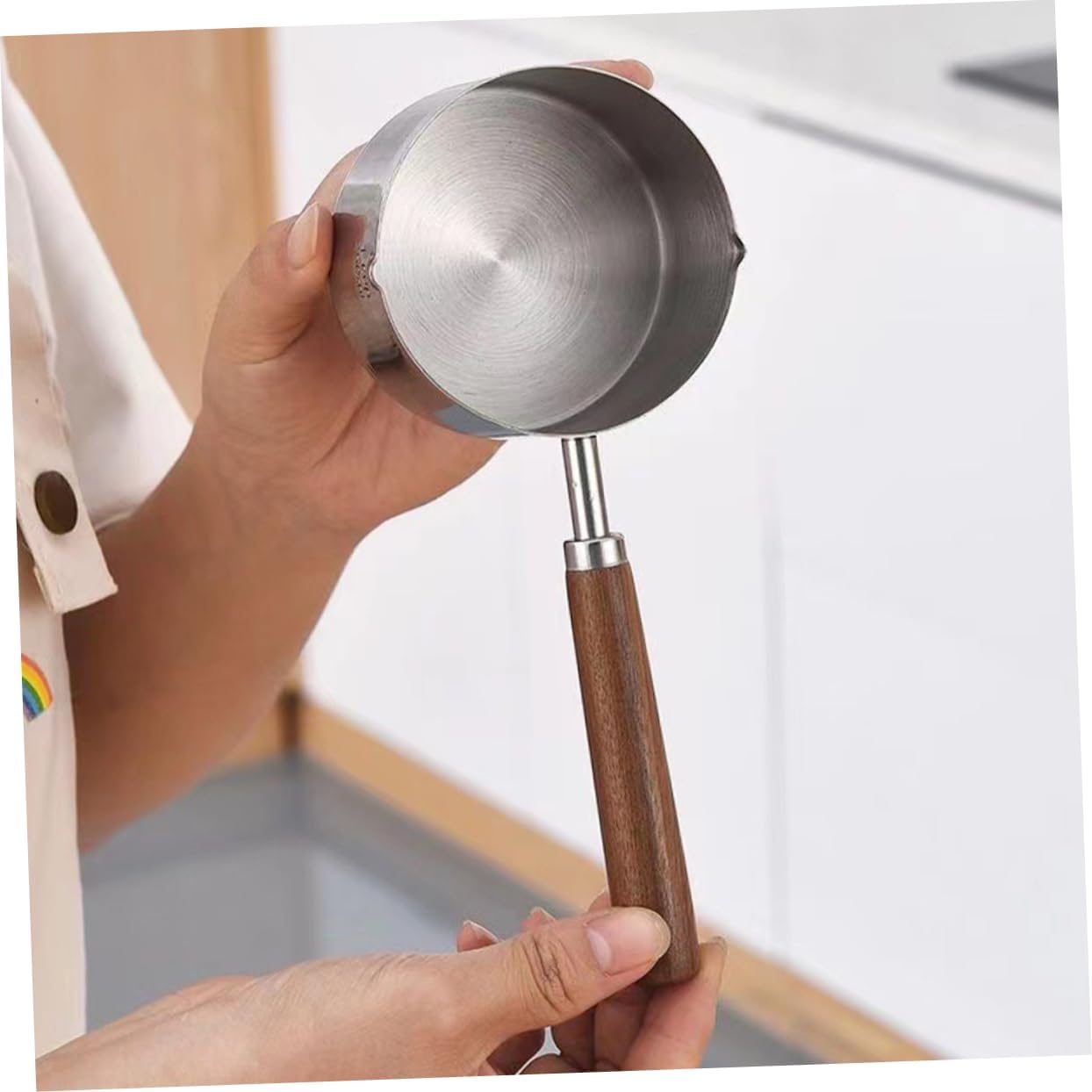 VINTORKY Stainless Steel Saucepan with Handle Ergonomic Design for Kitchen Use