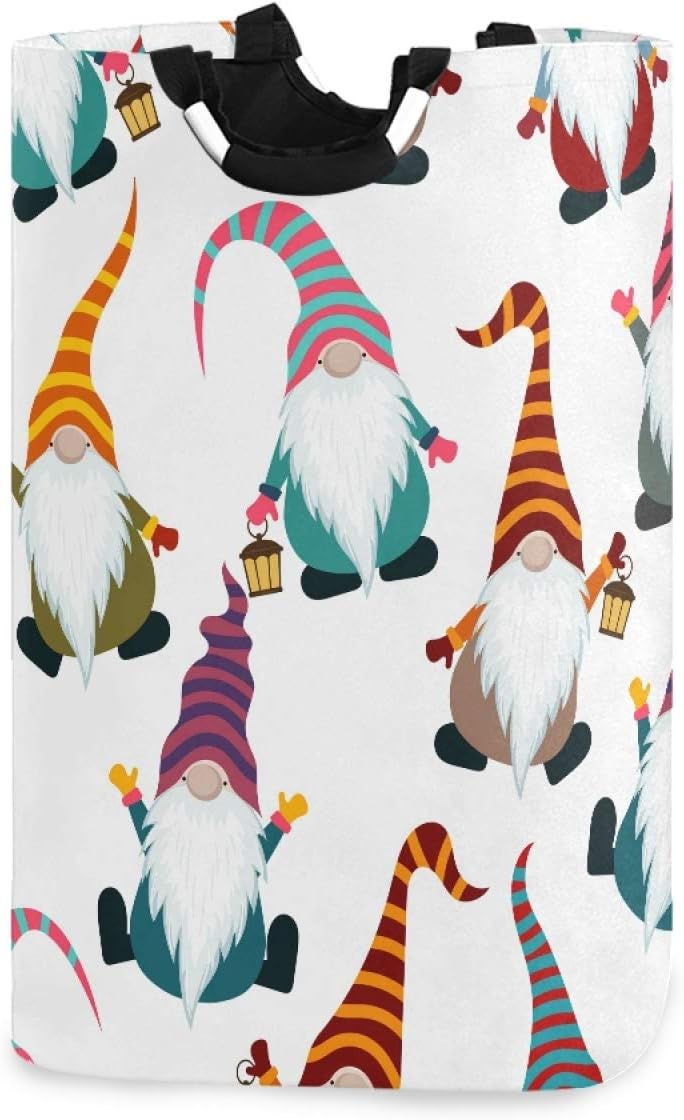 Christmas Funny Gnomes Laundry Basket - Foldable Storage for Kids Bathroom laundrovia