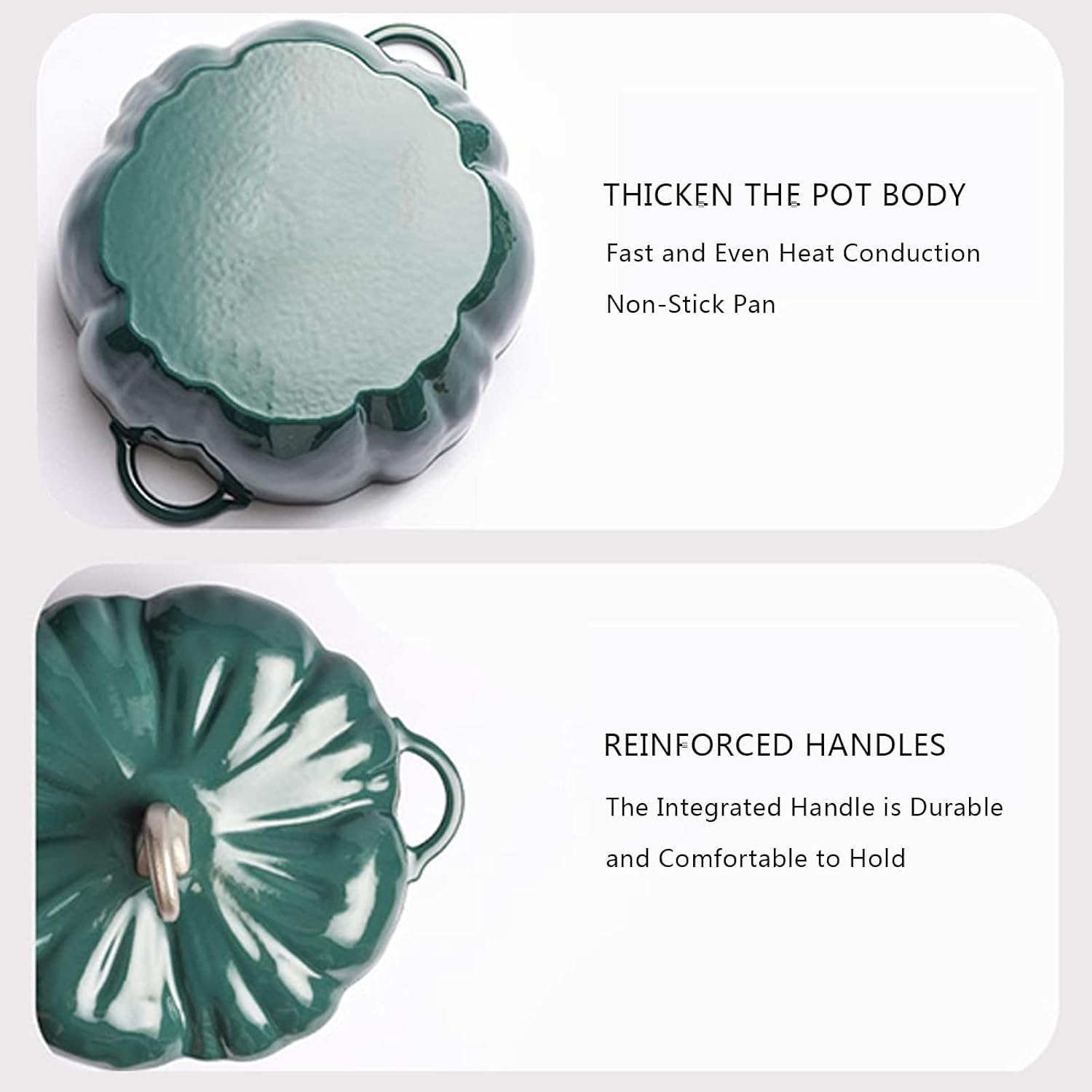 Enameled Cast Iron Dutch Oven with Pumpkin Shape and Lid