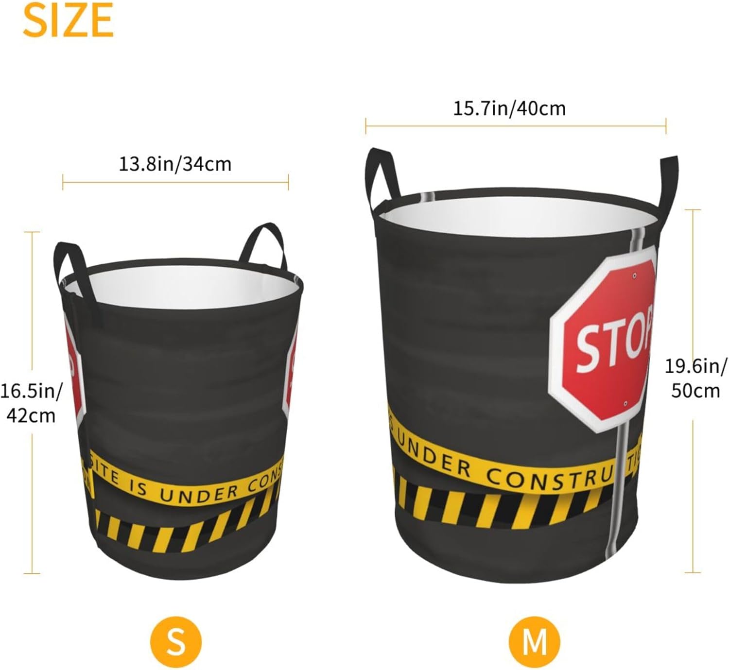aHaBiKas Smart Collapsible Laundry Basket Organizer withWarning Strip Labels