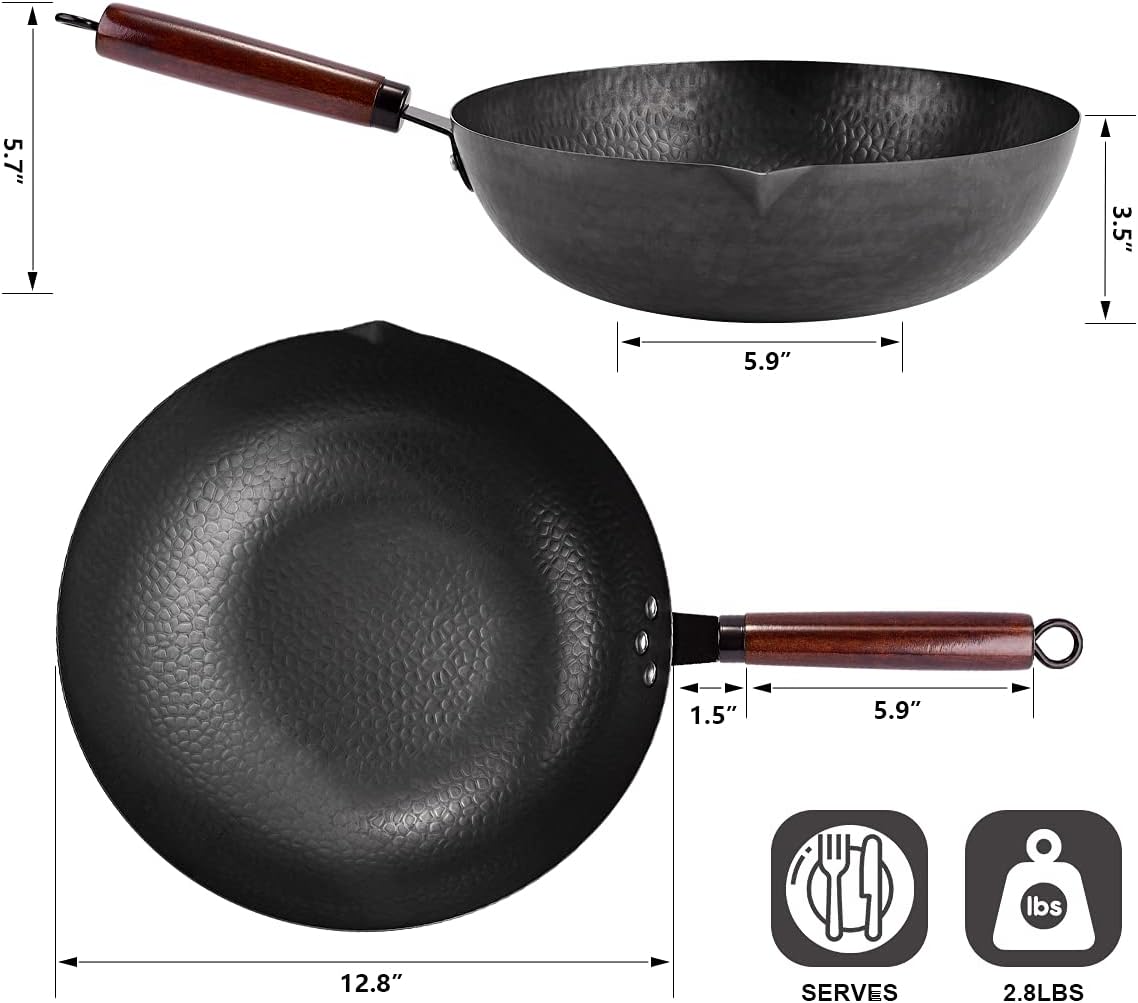 128 Carbon Steel Wok Set
